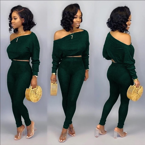 Beautiful sexy 2 piece evening wear  (Olive Green) - Picture 3 of 3